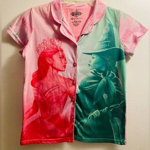 Wicked Women's Pink and Green Graphic Top
